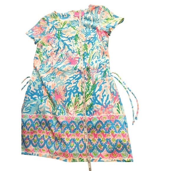 Lilly Pulitzer Blanca Stretch Romper Short Sleeve Coral Bay size 2 - Picture 4 of 7